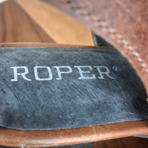 Roper Fashion Shoes Women's 10 Milo Leather Brown Buckle Bootie Sandal Brown - Picture 8 of 8